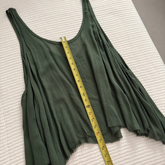Free People Low Back Swing Tank Top in Green (Size Small) - Picture 2 of 7